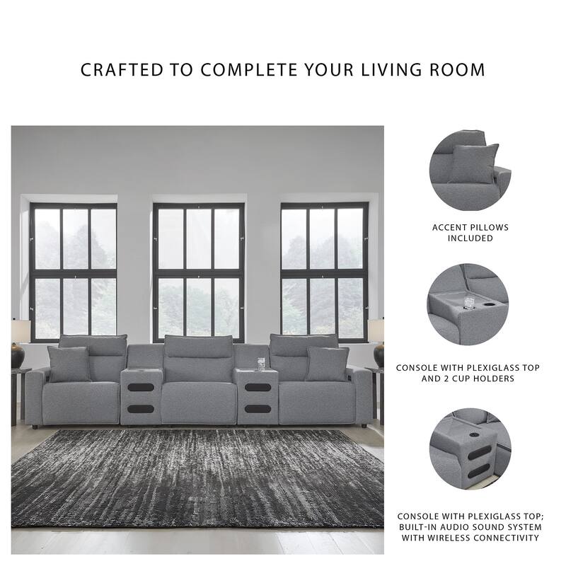 Signature Design by Ashley ModMax II Gray 5-Piece Power Reclining Sectional - 152"W x 41"D x 41"H