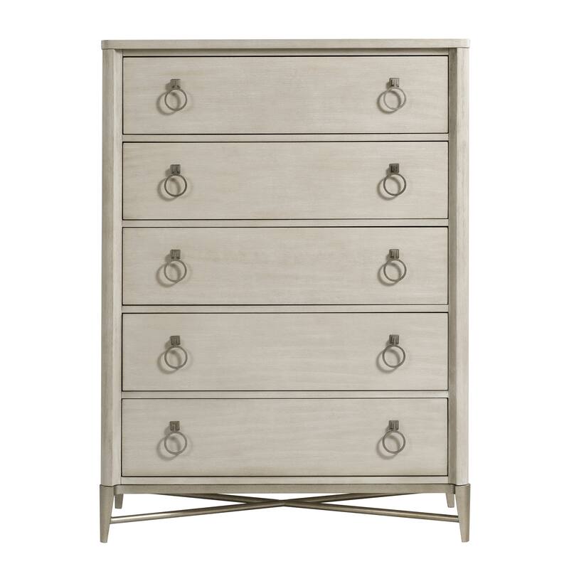 Roundhill Furniture Mantalia Solid Wood Bedroom Set with Metal Frame, Bed, Dresser, Mirror, Nightstand, and Chest, Champagne