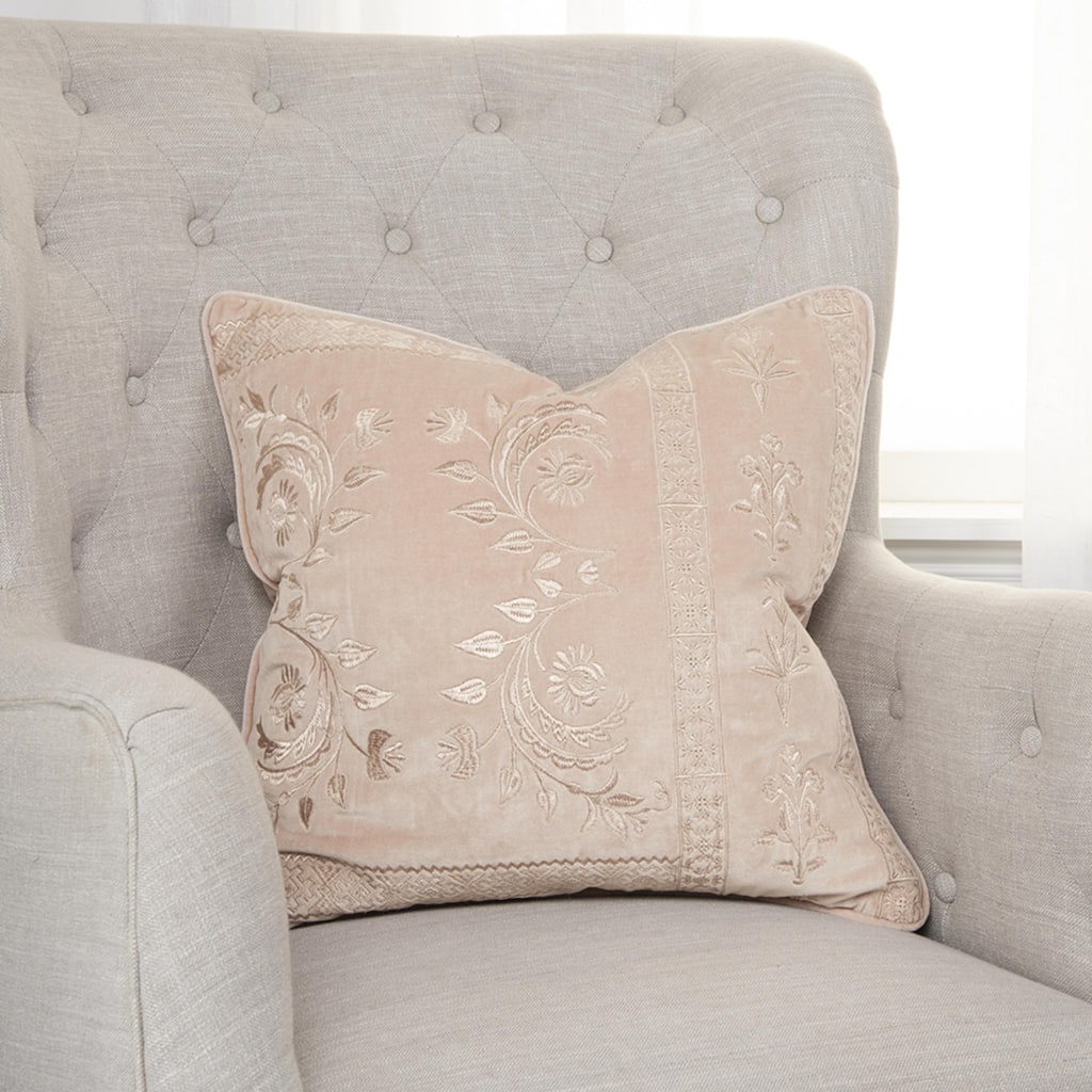 Solid Cotton Welted Throw Pillow