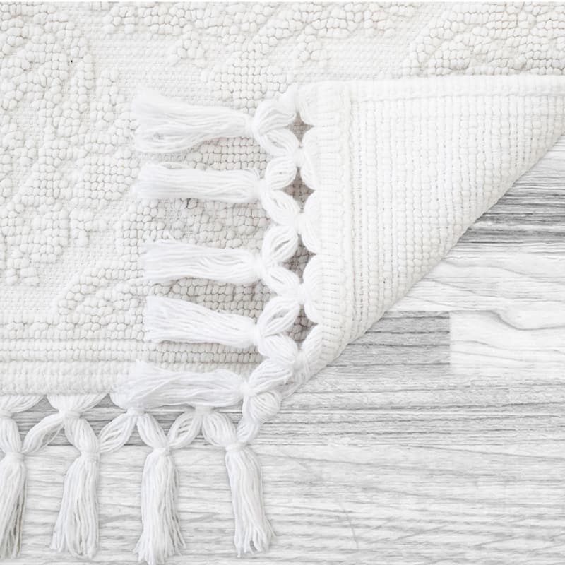 Jean Pierre Ricardo Cotton Fringe Bath Rug