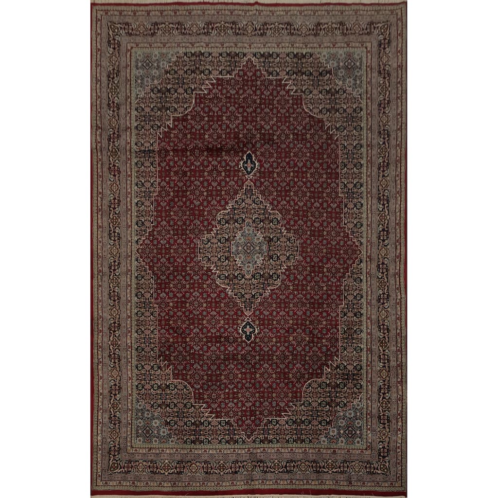 Hand Knotted Oriental 100% Wool Carpet Traditional Medallion Red Bidjar Area Rug - 11' 5'' X 8' 4''