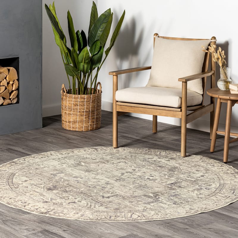 Nuloom Brielle SpinClean Machine Washable Vintage Medallion Area Rug