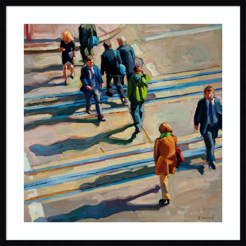 Crossing Tracks by Erica pollock Norelius Wood Framed Wall Art Print