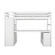 preview thumbnail 9 of 11, White Twin Size Wood Loft Bed with Drawers, Shelves & Desk