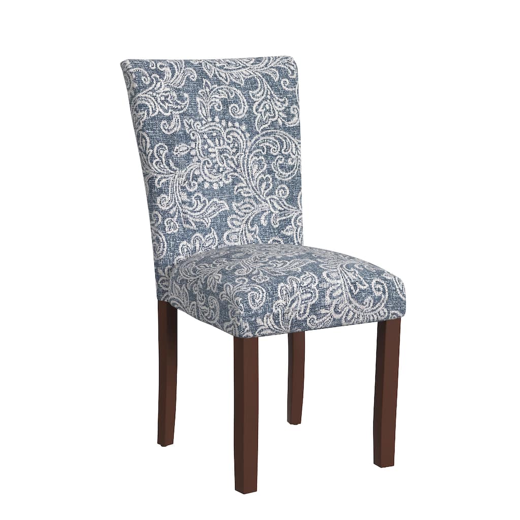Jax Parsons Dining Chair Set of 2, Blue Jacobean Print Polyester