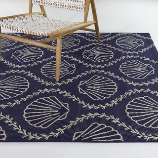 Maiano Coastal Shell Trellis Area Rug - Bed Bath & Beyond - 37906248