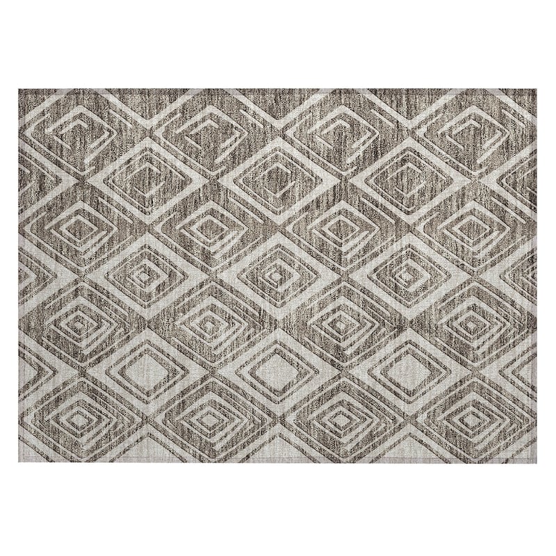 Machine Washable Indoor/ Outdoor Chantille Contemporary Diamonds Rug