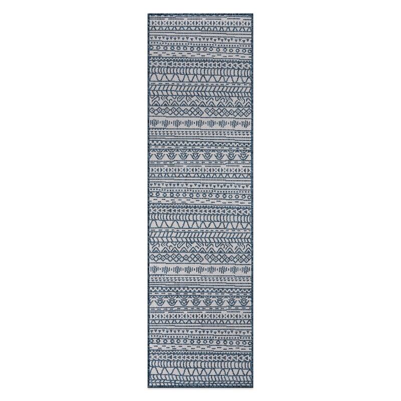 World Rug Gallery Contemporary Geometric Bohemian Textured Flat Weave Indoor/Outdoor Area Rug