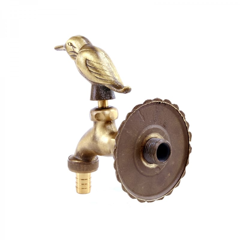 Outdoor Faucet 4.5" Brass Outside Faucet with Bird Shaped Bibcock Decorative Garden Faucet