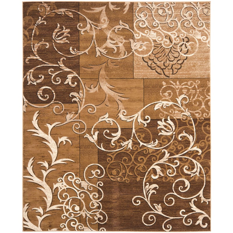 SAFAVIEH Timeless Fashion Bilgi Modern Scrolls Rug - 8' x 10' - Dark Beige/Ivory - Rectangle