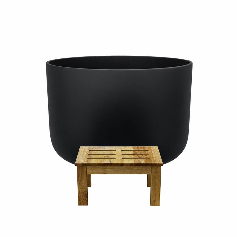 Modern Round Deep White Solid Surface Soaking Tub