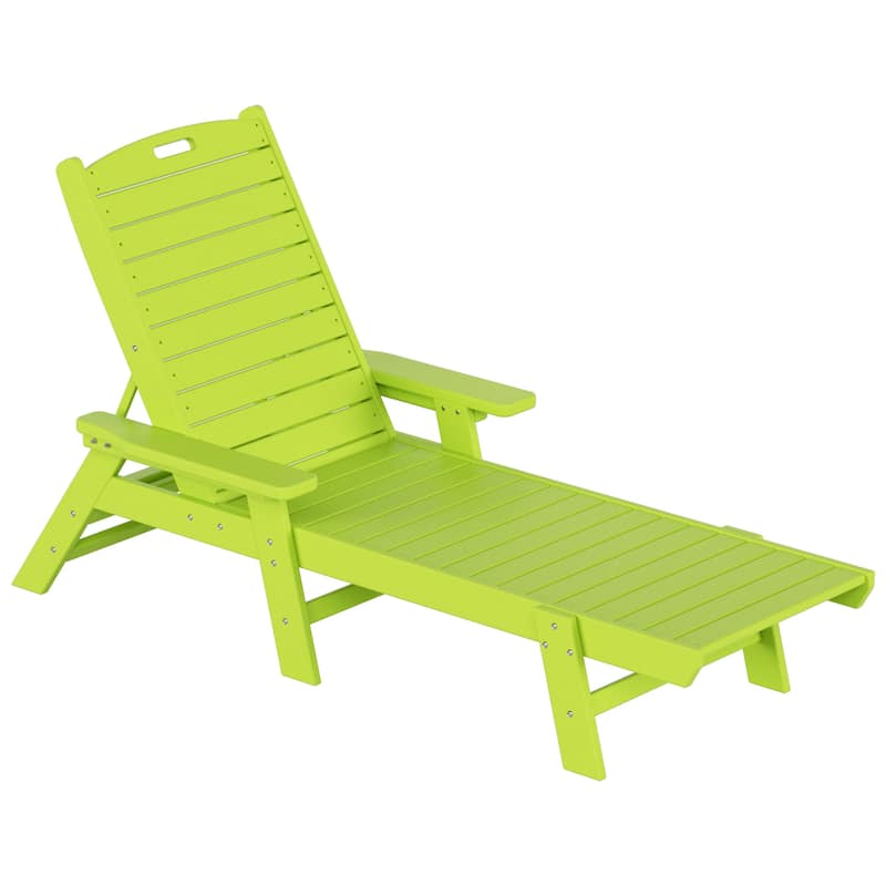 Laguna Hdpe All Weather Outdoor Patio Pool Reclining Chaise Lounges With Square Side Table (3-Piece Set)