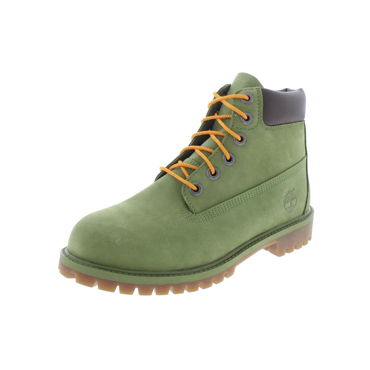 green orange timberland boots