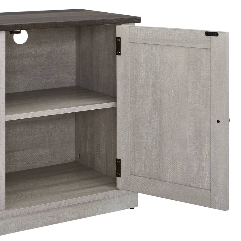 64 in. With Dark Drift Wood Desktop TV Stand for TVs up to 70 in. - 64 inches in width