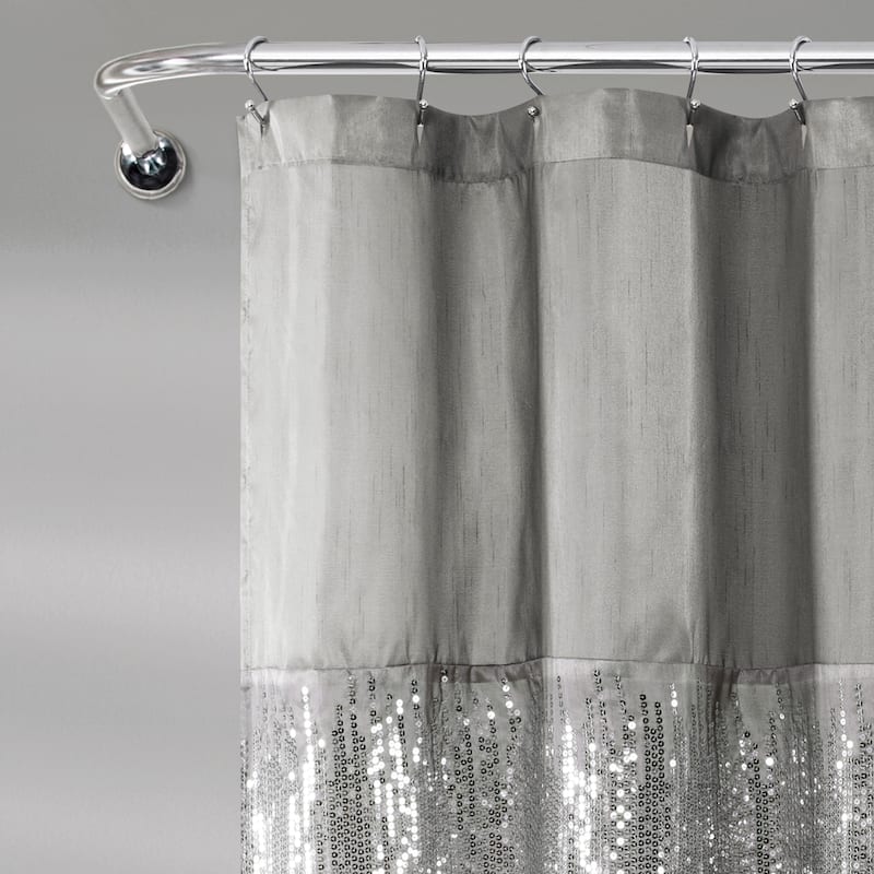 Silver Orchid Gregor Abstract Night Sky Two-tone Shower Curtain