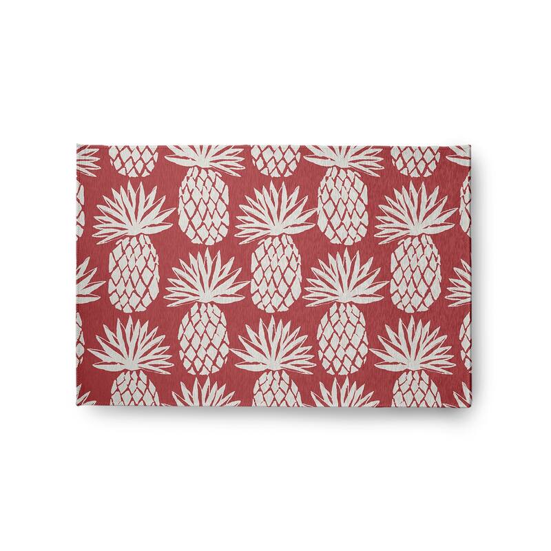Pineapple Pattern Indoor/Outdoor Rug - Ligonberry Red - 2' x 3'