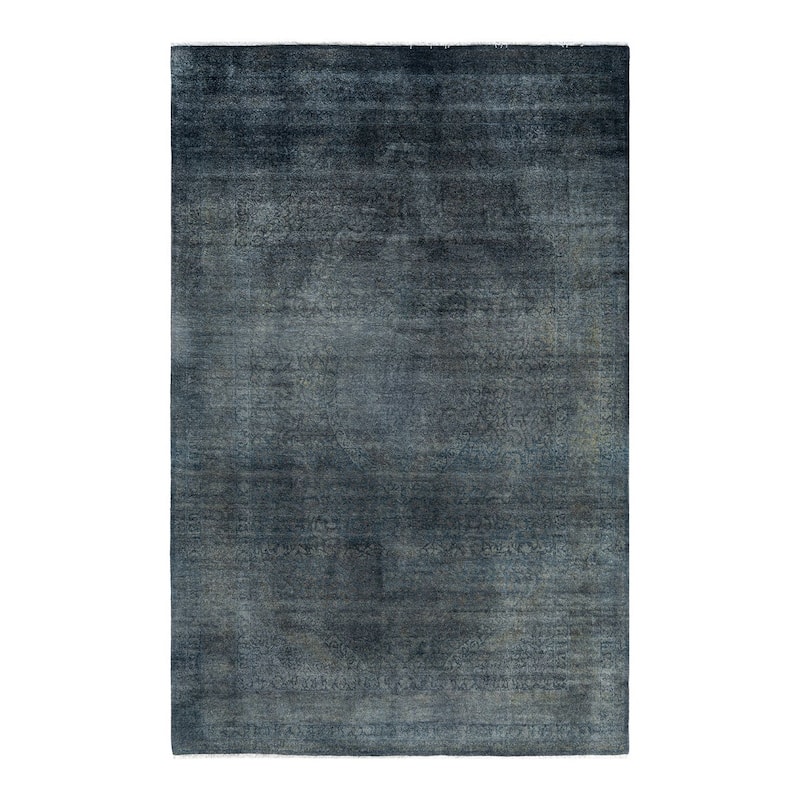 Fine Vibrance One-of-a-Kind Hand-Knotted Area Rug - Gray, 6' 3" x 9' 5" - 6' 3" x 9' 5"