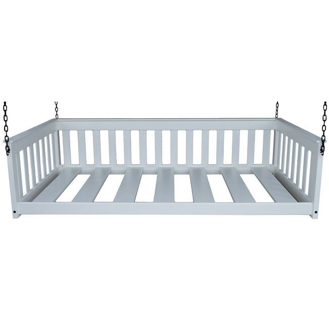 Pine Twin Mission Hanging Daybed with Chain - White