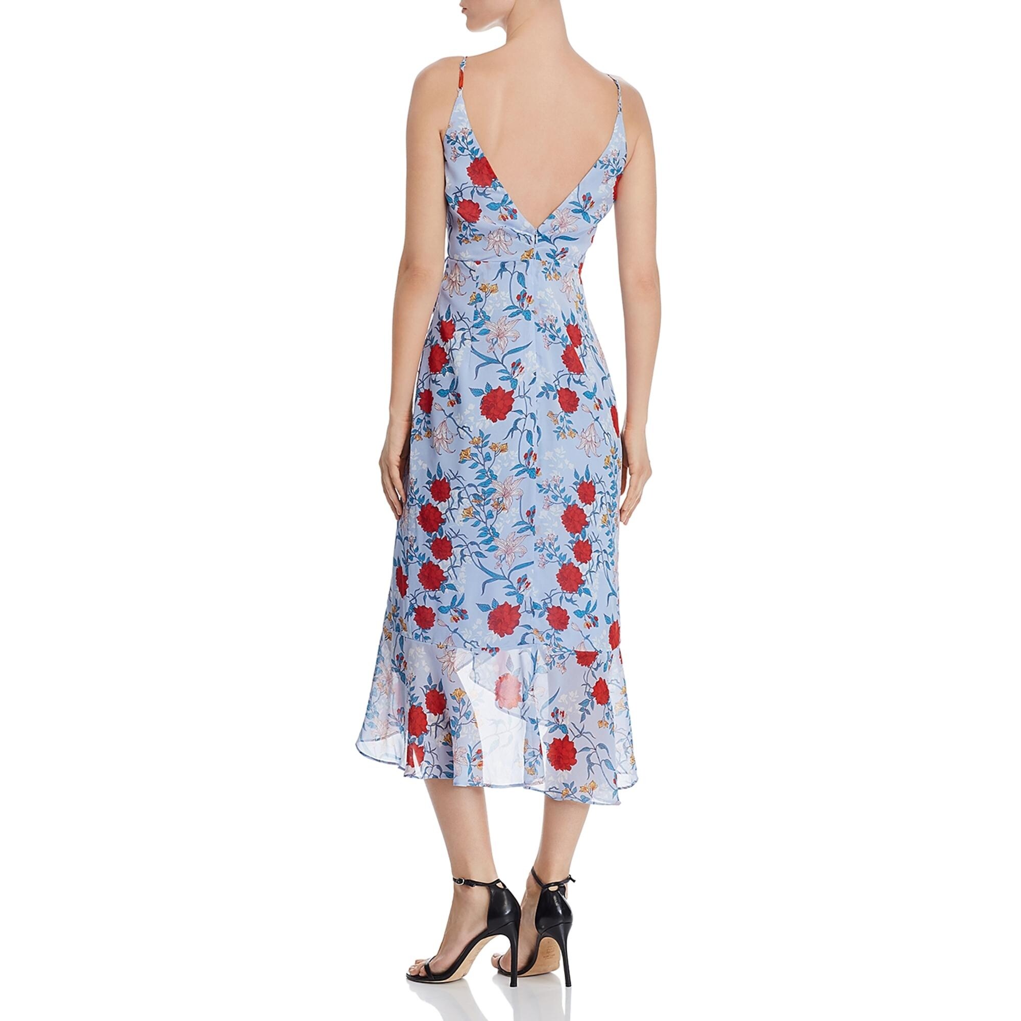 bardot elle chiffon midi dress