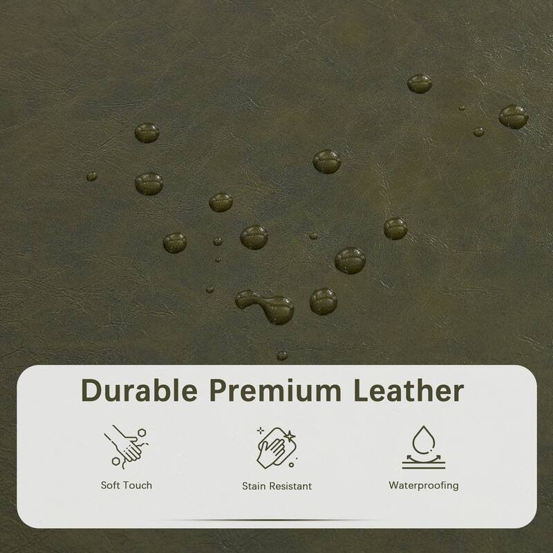 50.3" x 17.50" x 18" Upholstered Rectangular Storage Ottoman-Faux Leather