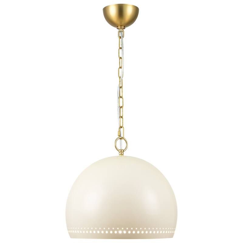 1-Light Modern Black/White Dome Pendant Kitchen Island Light