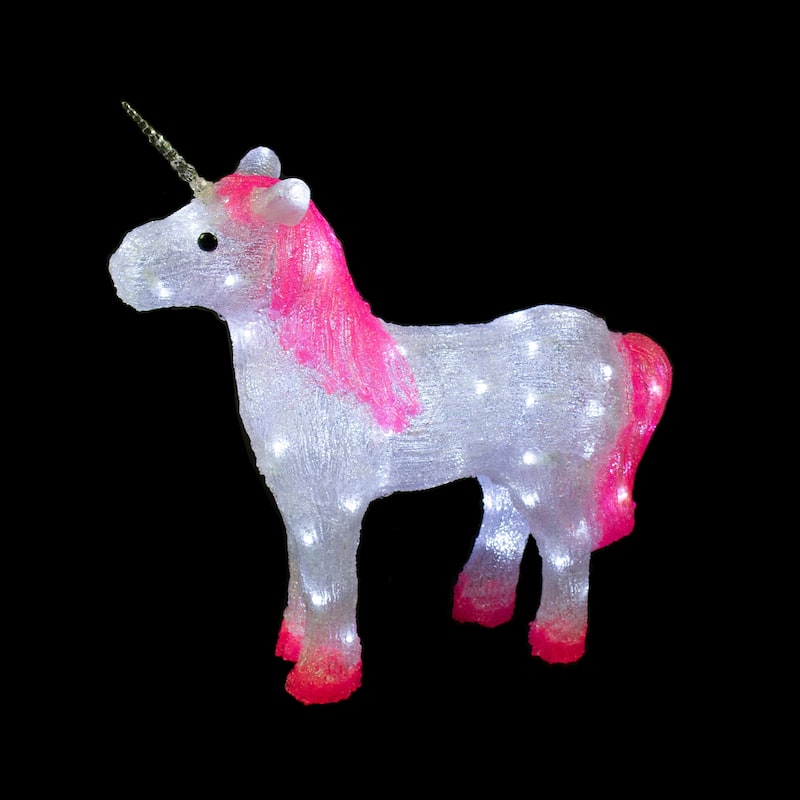 23" Lighted Acrylic Unicorn Christmas Display Decoration