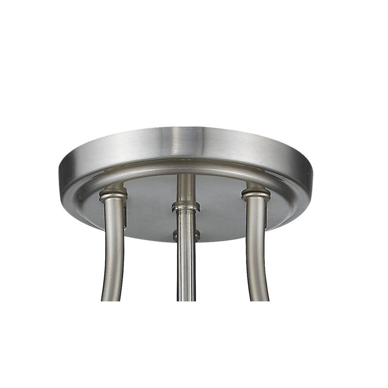 Satin Nickel Transitional 3-Light Semi Flush Ceiling Light