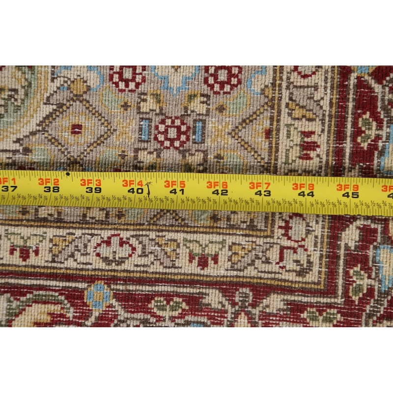 Wool/ Silk Vegetable Dye Tabriz Mahi Oriental Area Rug Handmade Carpet - 4'1" x 5'11"