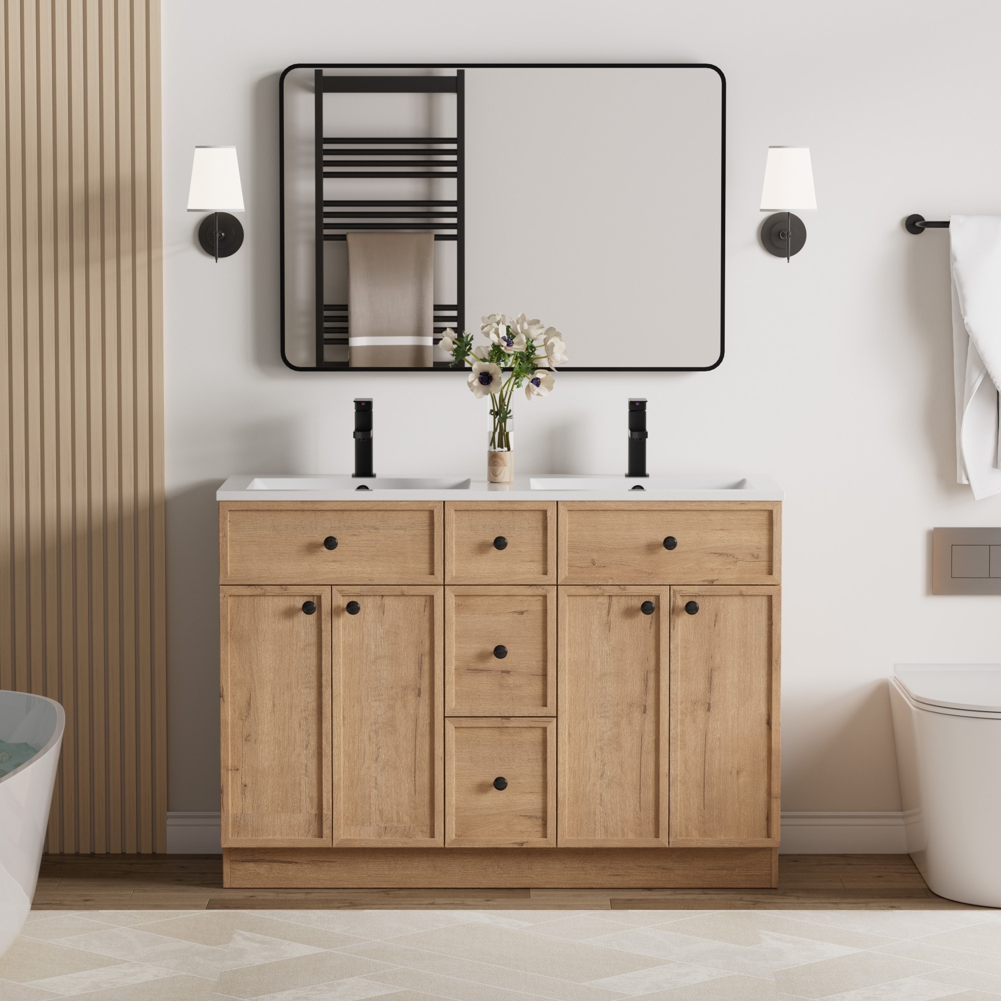36"/48"/60"/72" Bathroom Vanity Set with Sink & Faucet