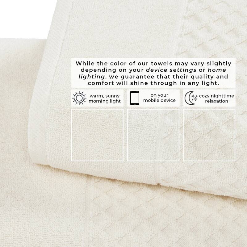 Linery & Co. Cotton Diamond Waffle Texture Bath Towels
