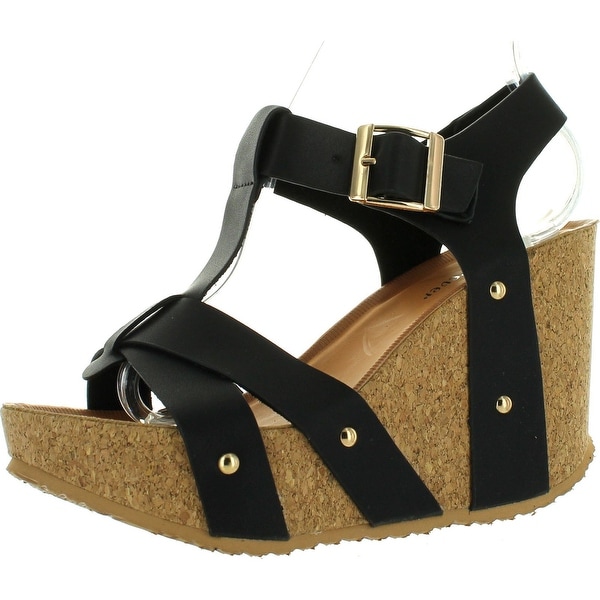 Forever Maya-13 Women's Adjustable T-Strap Wedge Heel Platform Sandals