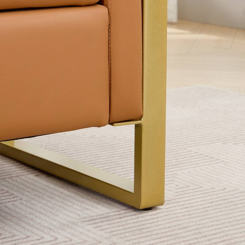 66" Storage Bench for Bedroom End of Bed with Double Lids and Gold Legs
