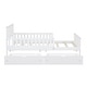 preview thumbnail 49 of 59, Vertical Headboard Footboard Platform Bed Frame, Both Side Guardrails, Wooden Slat Panel Bed with 2 Storage Drawers