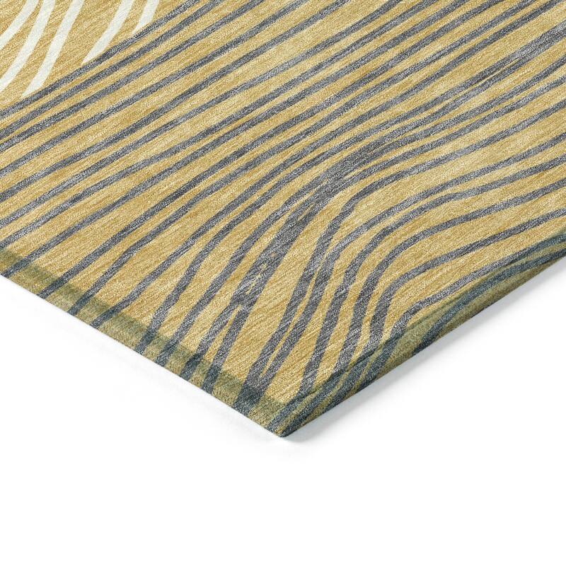 Machine Washable Indoor/ Outdoor Modern Arches Chantille Rug