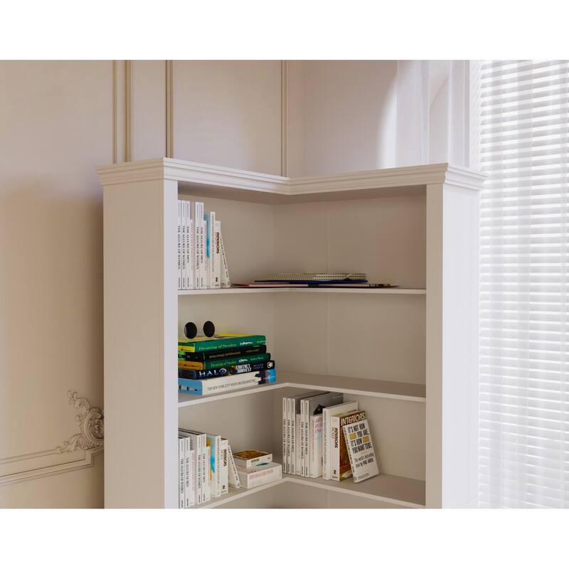 5-Tier Open Corner Bookshelf, Sturdy & Durable, High Environmental Protection