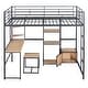 preview thumbnail 32 of 38, Full Size Loft Bed with Wardrobe and Stairs