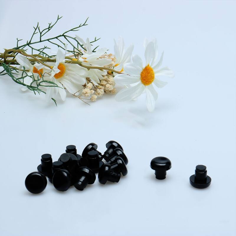 10pcs 8mm Stem Bumper Glide,Outdoor Furniture Glass Table Top Embedded - Clear,Black