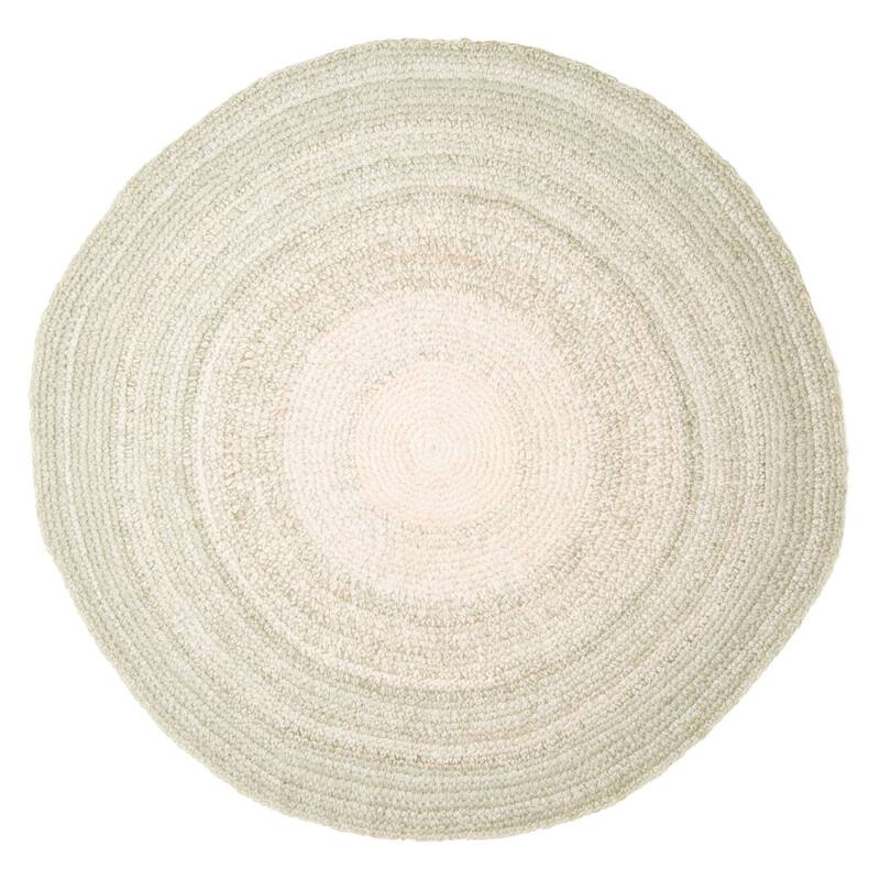 ECARPETGALLERY Braid weave Sienna Beige Wool Rug - 3'11 x 3'11