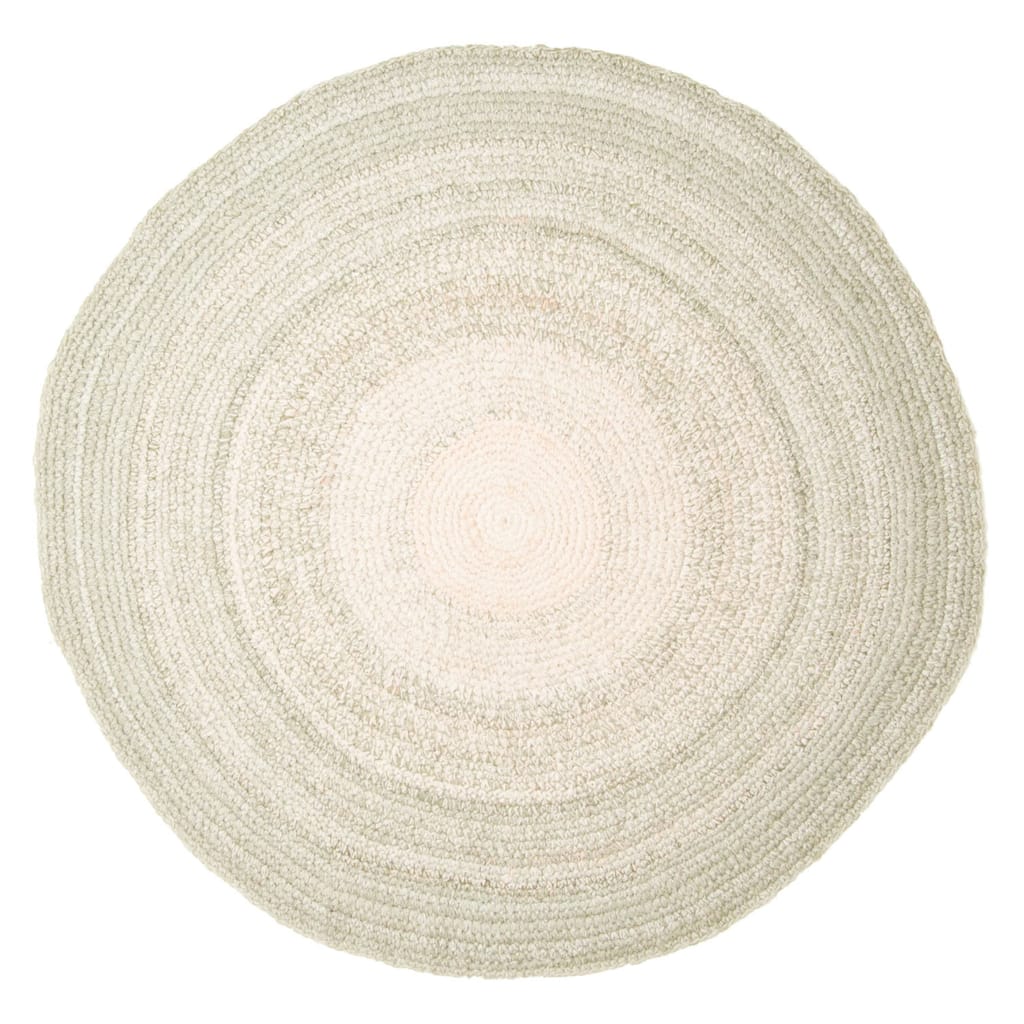 ECARPETGALLERY Braid weave Sienna Beige Wool Rug - 3'11 x 3'11