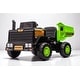 preview thumbnail 1 of 27, 24V Ride-On Dump Truck , Automatic Trailer, Bluetooth, and Music - Electric Construction Vehicle Toy,Halloween gift Green
