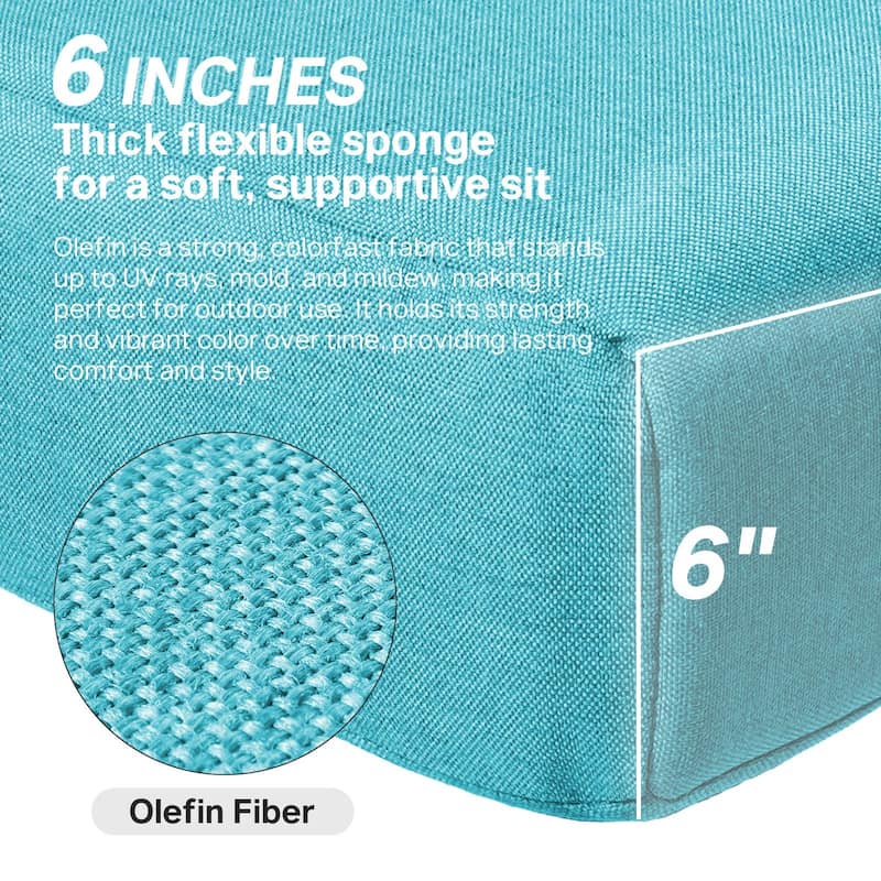 Ivora 24" W x 24" D x 6" T Water & Fade Resistant Outdoor Lounge Chair Replacement Cushion Set