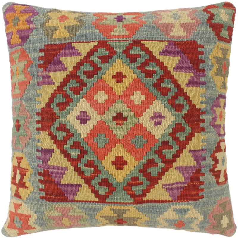 Bohemian Turkish Healy Hand Woven Kilim Pillow