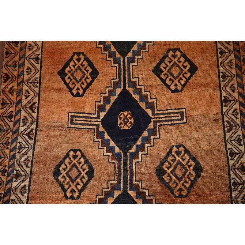 Geometric Qashqai Persian Antique Area Rug Handmade Wool Carpet - 4'5"x 8'0"