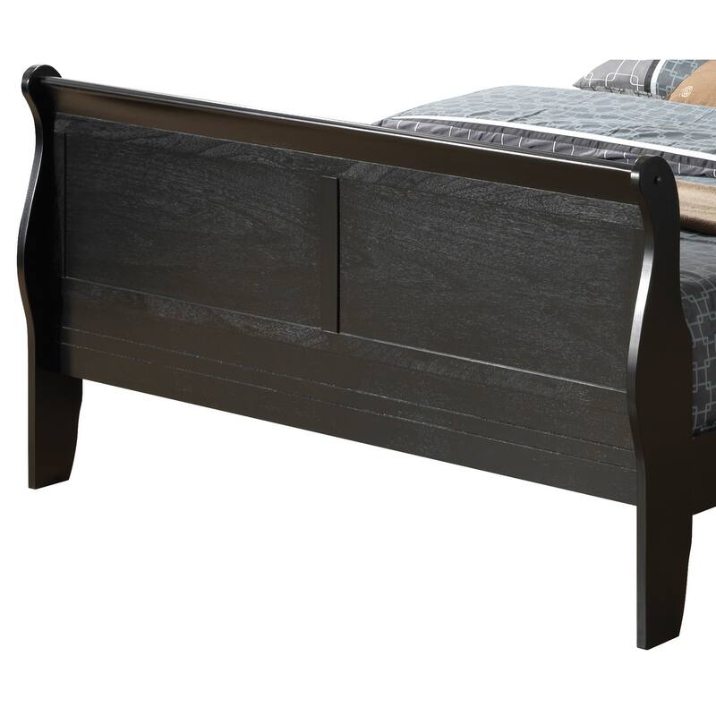 Black Traditional Bed Frame with Sturdy Construction