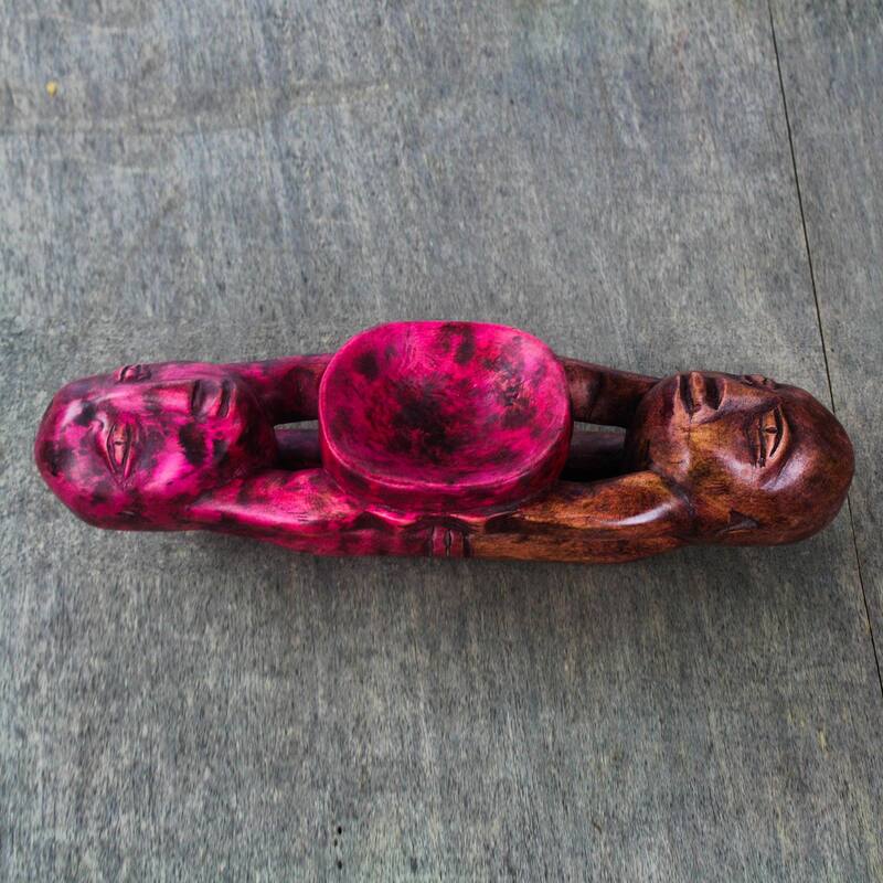 Handmade Ashanti Friendship Wood sculpture (Ghana) - 32 x 12 x 10