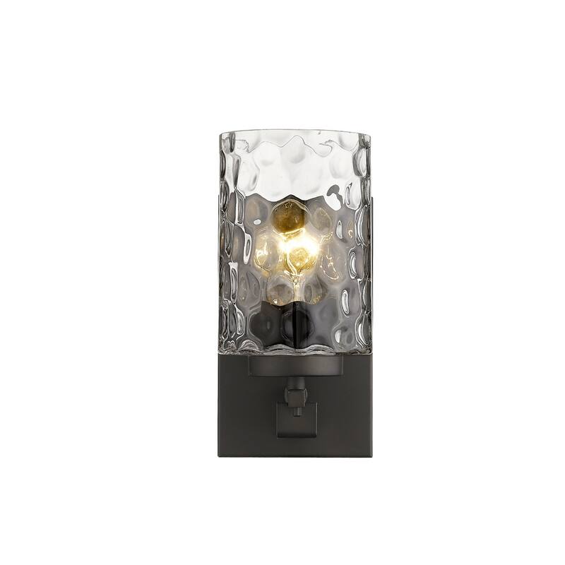 Transitional Hardwired Wall Sconce Light Fixture with Clear Glass Shade and Dimmable Damp Rated - 9.5" H x 4.75" W x 5.75" D
