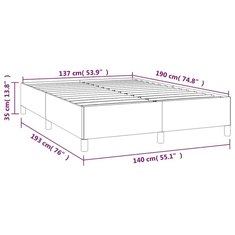 vidaXL Bed Frame, Faux Leather, No Mattress