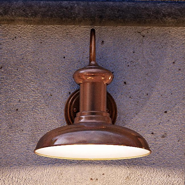 Luxury Industrial Chic Outdoor Wall Light 12.375 H x 12 W with Nautical Style Elements Solid Copper Finish by Urban Ambiance BWP1026