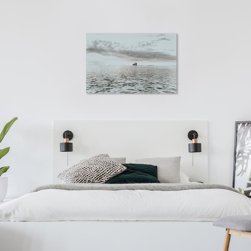 Wynwood Studio Prints Transportation Look at the Horizon Gray and Nautical & Coastal Wall Art Canvas Print - 24 x 36