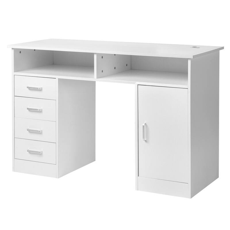 Manicure Table Computer Desk with 4 Drawers 1 Cabinet